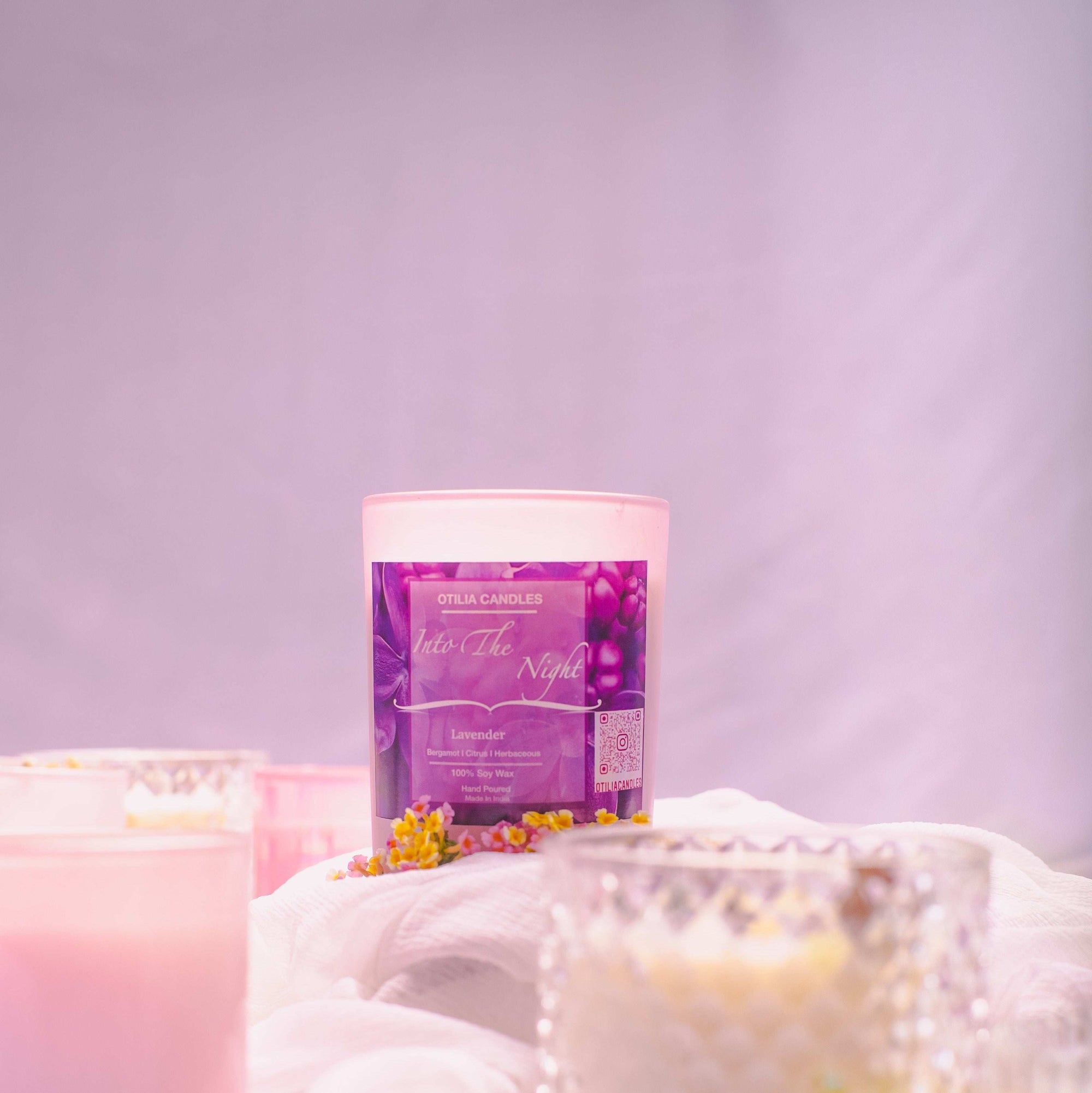 Lilac Glass Jar Scented Candle-Tuscan Lavender Edition