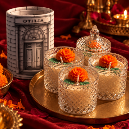 Marigold Scented Jar  Candle – A Touch of Festive Luxury