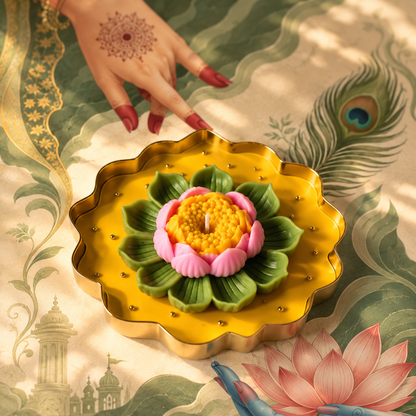 Lotus Flower Urli Candle I 4.5 and 5.5 inches I Diwali Gifting