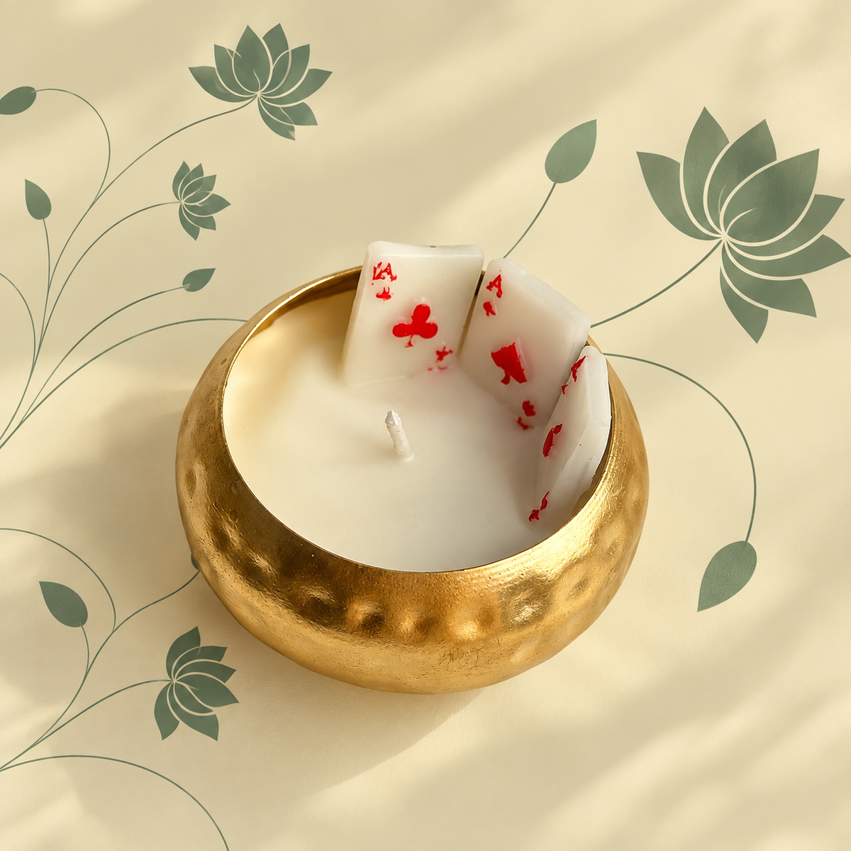 Poker Cards Urli Candle I 3 inches I Diwali Gifting
