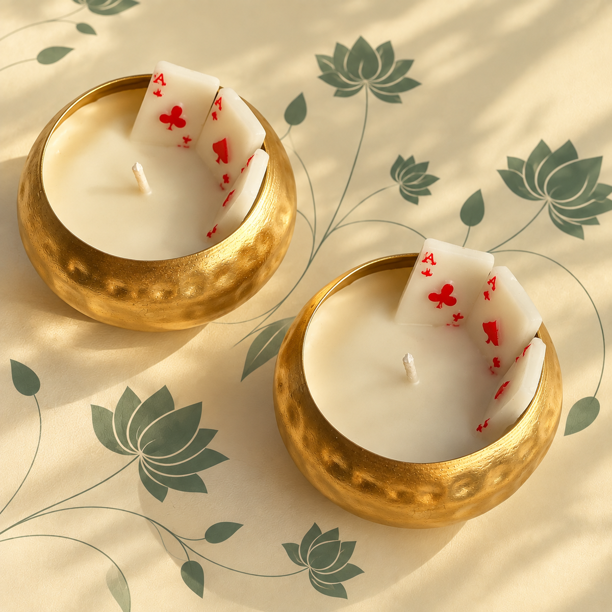 Poker Cards Urli Candle I 3 inches I Diwali Gifting