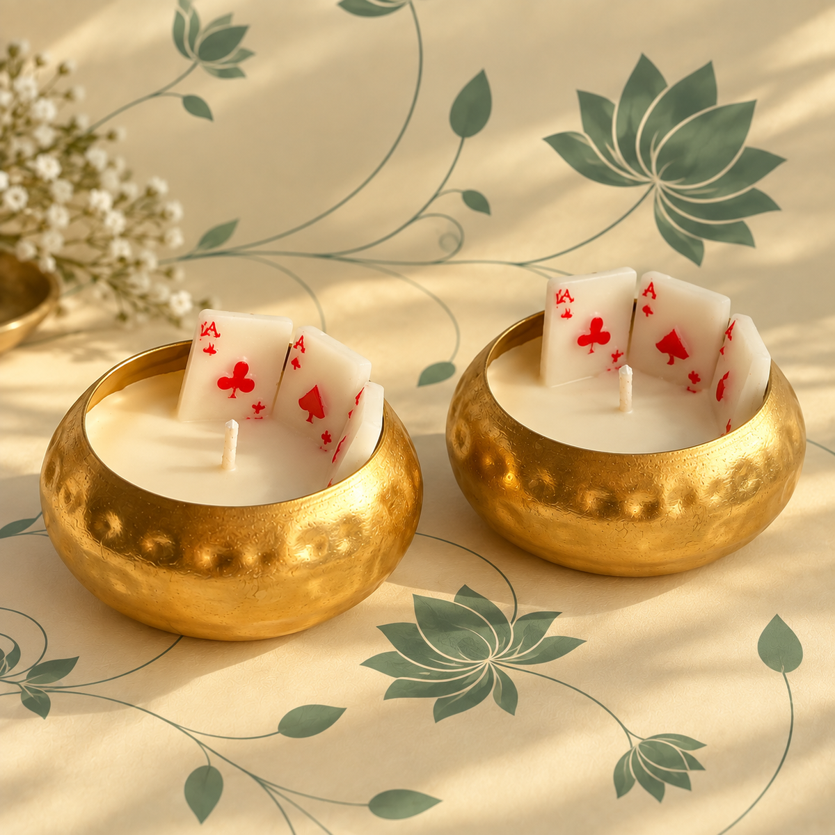 Poker Cards Urli Candle I 3 inches I Diwali Gifting