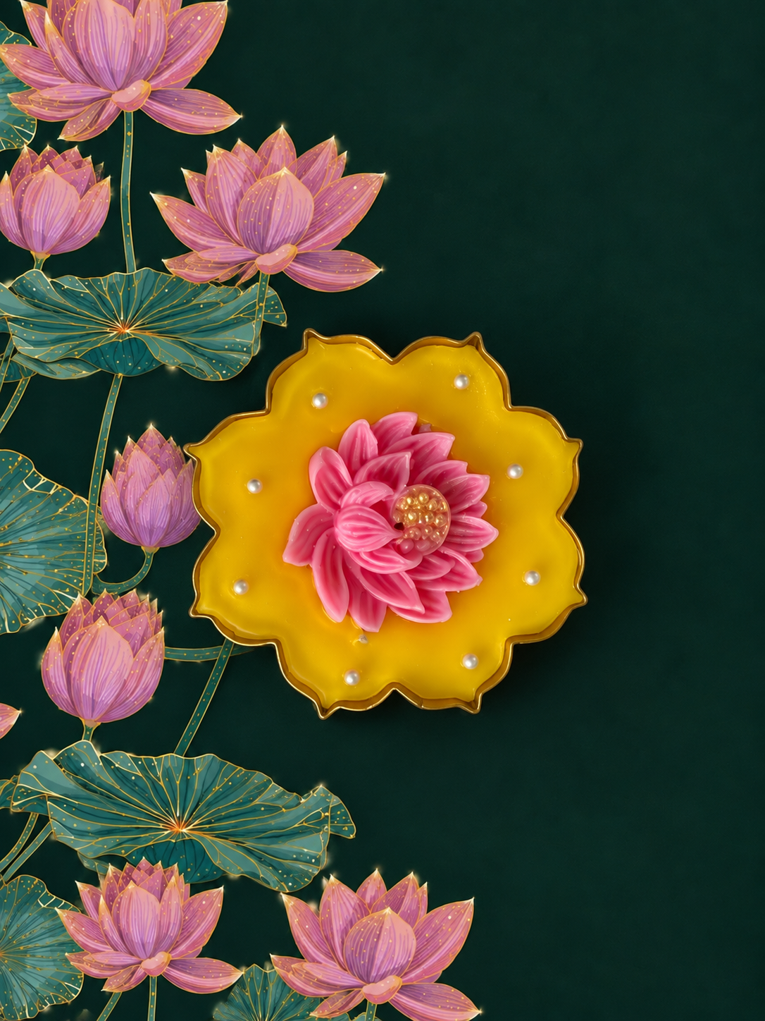 kamal  Flower 4.5 Urli Candle I Diwali Gifting