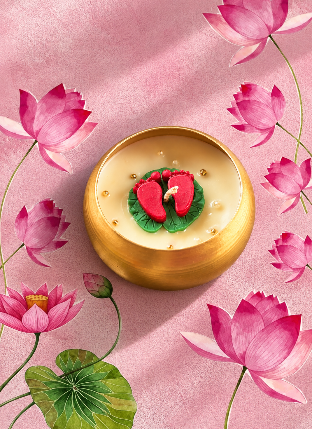 Kamal Pada Urli Candle I hammered 4 inches I  Lakshmi Charan