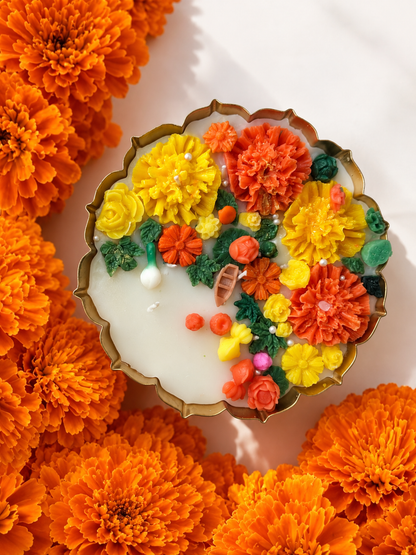 Marigold Garden Urli Candle I 6.5 & 7.5 Inches I Diwali Decor