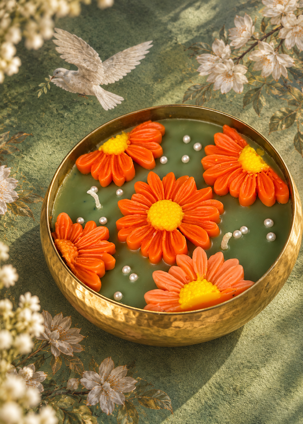 Daisy Bloom Urli Candle – A Garden of Golden Blooms