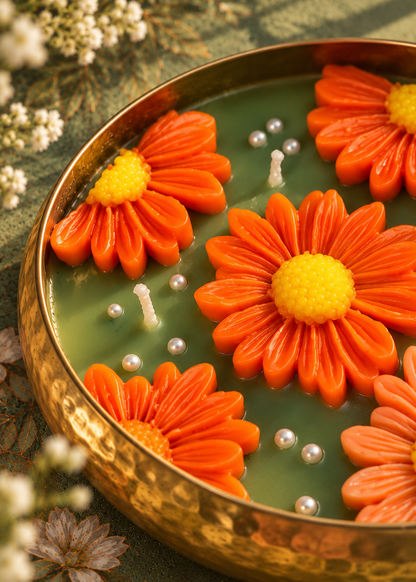 Daisy Bloom Urli Candle – A Garden of Golden Blooms