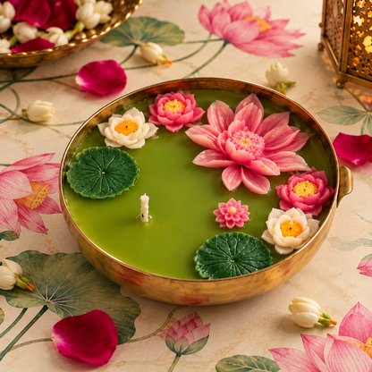 Kamal Baag hammered  Urli Candle – A Garden of Serenity