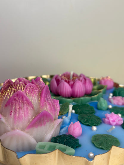 Lotus Pond Scented Urli  Candle – A Blooming Escape