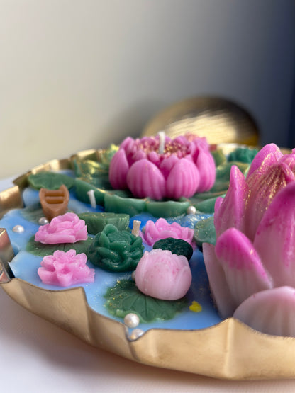 Lotus Pond Scented Urli  Candle – A Blooming Escape
