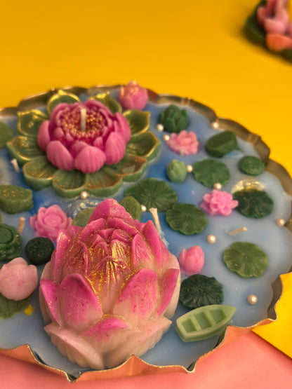 Lotus Pond Scented Urli  Candle – A Blooming Escape