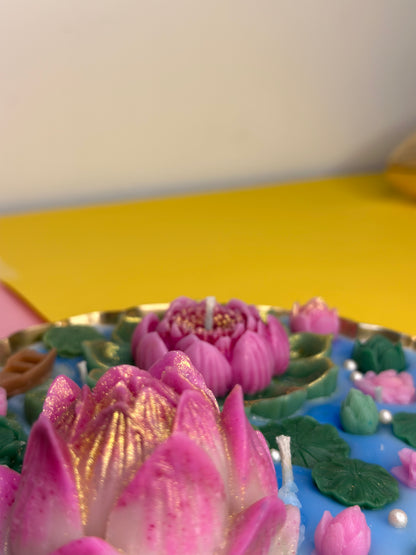 Lotus Pond Scented Urli  Candle – A Blooming Escape