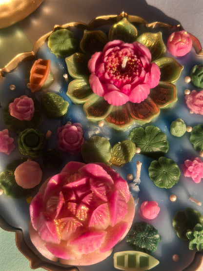 Lotus Pond Scented Urli  Candle – A Blooming Escape