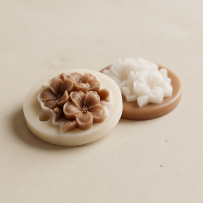 Close-up of the floral wax details