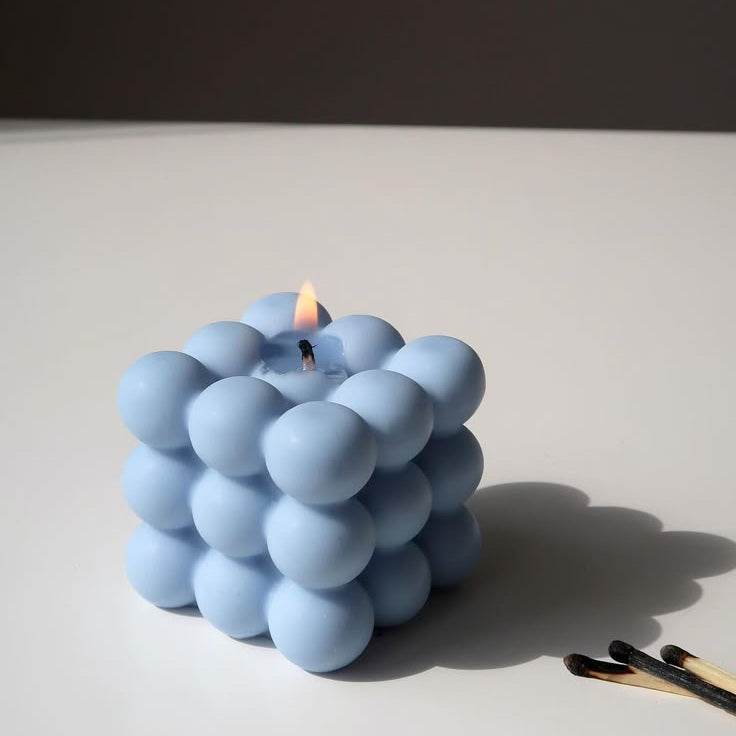 Minimalist Pinterest-Inspired Bubble Candle