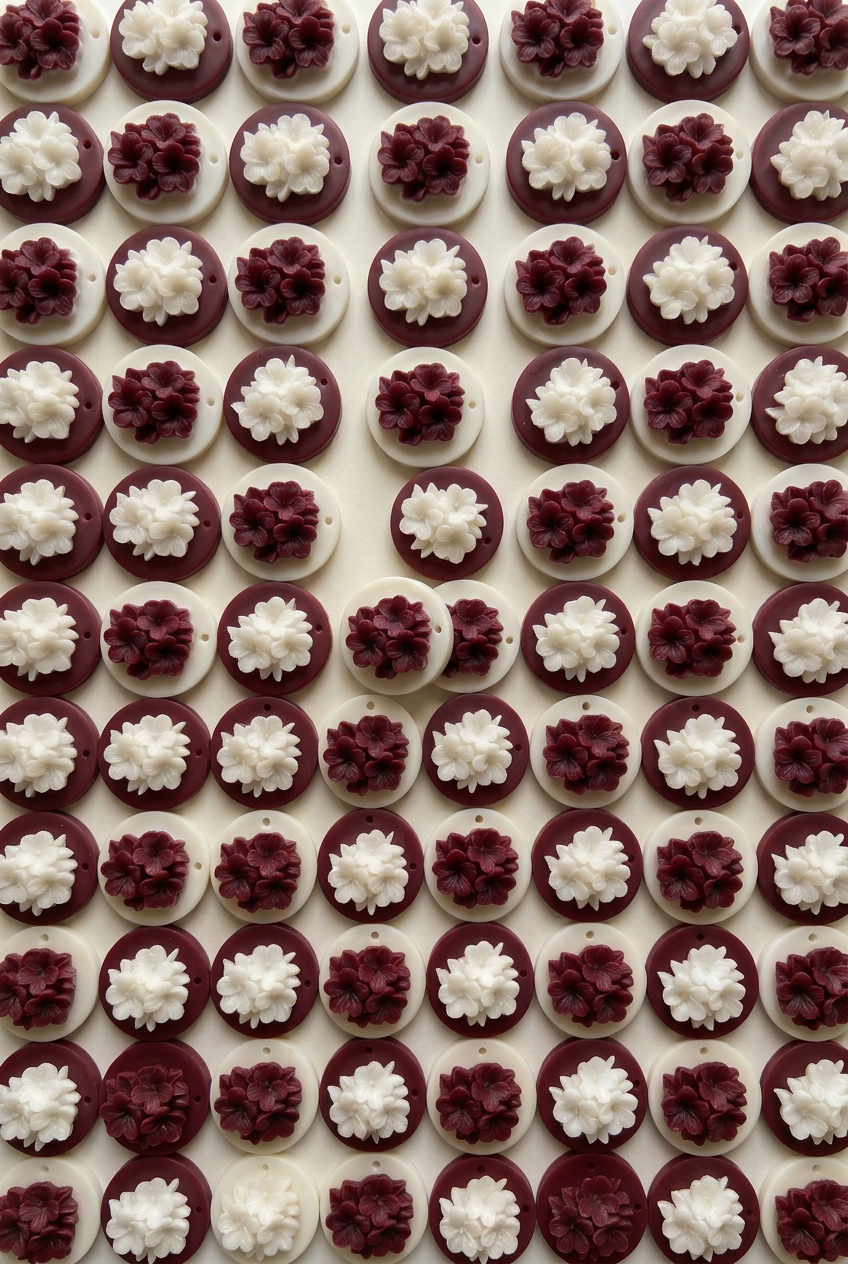 Burgundy and ivory floral soy wax sachets by OTILIA