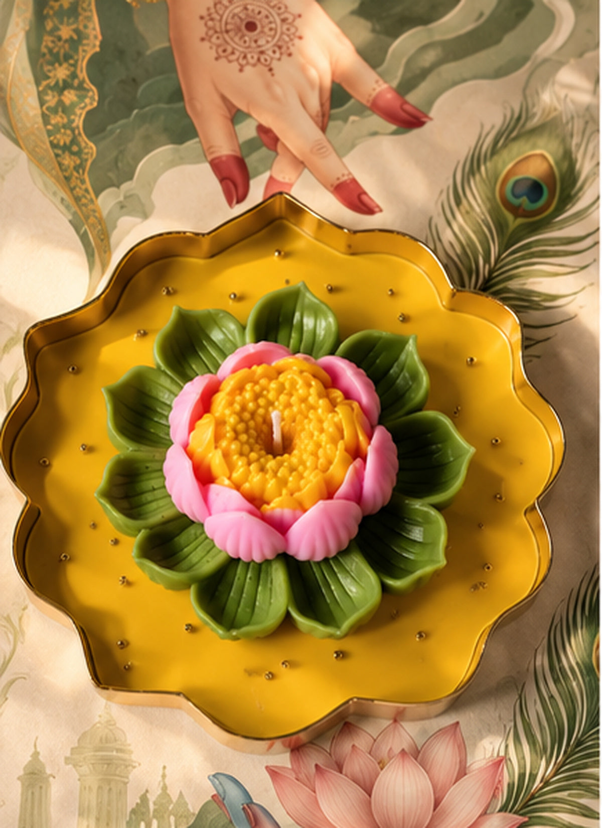 Lotus Flower Urli Candle I 4.5 and 5.5 inches I Diwali Gifting