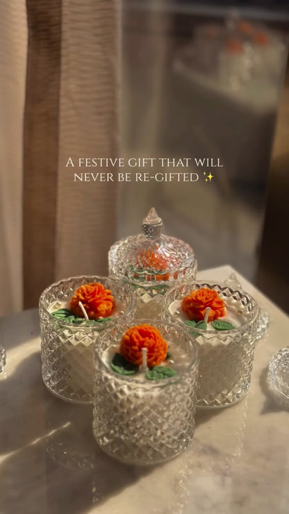 Marigold Scented Jar  Candle – A Touch of Festive Luxury